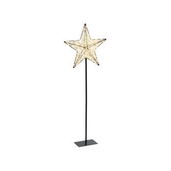 Decoración De Navidad Led Para Interiores Y Exteriores Forma De Estrella Con Luces Led En Iluminación De Metal Negro Sannan