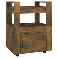 carrito de cocinarestanteria de cocina carrito de servir madera contrachapada roble ahumado 60x45x80cm