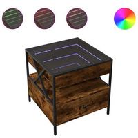 mesa de centro con infinity led roble ahumado 50x50x51 cm vidaxl