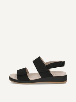 CAPRICE Sandal, black, made of Leather without heel, Size 41