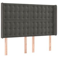 cabecero cama mueble de dormitorio con led de terciopelo oscuro 147 x 16 x 118128 cm gris m020001577