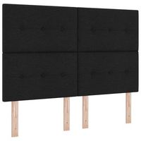 cabeceropanel de cabecero ajustable en altura con cabecera negro 144 cm tela