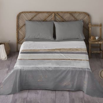 Naturals - Juego De Sábanas Estampadas 4 Piezas Cama 180 - Algodón  Incluye Sábana Encimera + 2 Fundas De Almohada + 1 Sábana Bajera - Alan