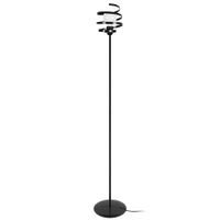 lampara de pie columna metal negro pantalla negro