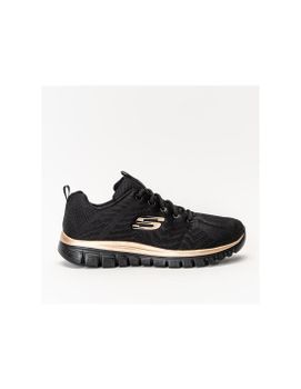 Zapatillas Skechers Graceful-Get Connect Mujer Black Mesh/Rose Gold Trim