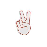 iluminacion led decorativa de plastico victory sign rojo 29x44x2 cm