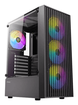CAJA ANTEC AX27 ARGB ATX NEGRO 4XVENT 120MM 2XUSB SN FUENTE