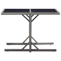mesa de jardin  mesa de exterior vidrio y ratan sintetico antracita 110x53x72 cm