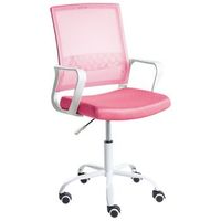 silla de oficina moderna con altura ajustable giratoria tapizado de malla rosa ease