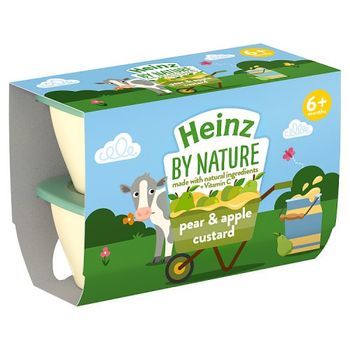 Heinz 4 Month Dessert Pots Fruity Custard Pear & Apple 4 Pack