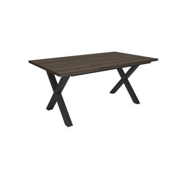Mesa Comedor, Mesa Fija Cocina Y Salón, 167x90x74 Cm, Para 8 Comensales, Muebles Comedor, Estilo Industrial, Roble Oscuro
