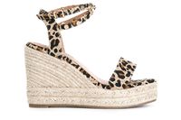sandalias de lona estampadas con tachuelas en cuna de esparto multi animalier 40