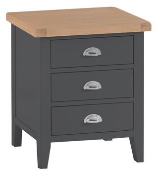 Eden Oak and Grey Extra Large 3 Drawer Bedside Table