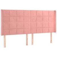 cabecero cama mueble de dormitorio con led de terciopelo 183 x 16 x 118128 cm rosa m020001933