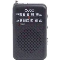 radio portatil qubo r-s1 negra con auriculares