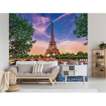 Fotomural Vinilo Torre Eiffel Al Amanecer 350 X 250 Cm