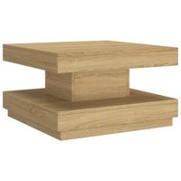 mesa de centro 60x60x35 cm mdf con chapa - marron