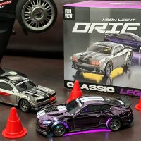 m4 m5 143 24g 4wd drift coche rc mini carrera luz led control remoto motor de alta velocidad coche de carrera en carre