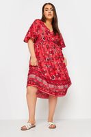 limited collection vestido rojo de flores con cenefa mujer curvy y tallas grandes yours