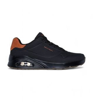 Skechers para hombre. 183004 Zapatilllas Uno Suited On Air negro (43), Plano, Cordones, Casual