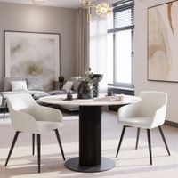 2 sillas de comedor con diseno de pana 58 x 62 x 82 cm cremanegro