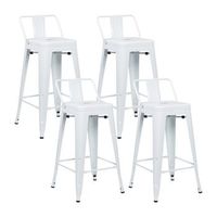 pack 4 taburetes altos industriales apilables de acero 41x41x85cm thinia home
