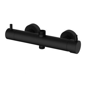 Kibath Grifo Columna Ducha Monomando T Acabado Negro Mate Fabricado En Latón