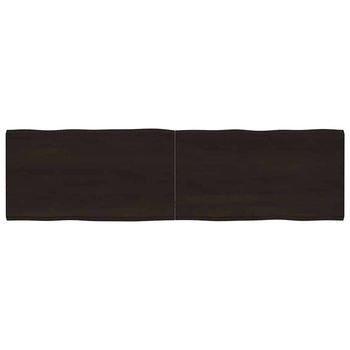Tablero Mesa Madera Tratada Borde Vivo Marrón 180x50x(2-4) Cm Vidaxl