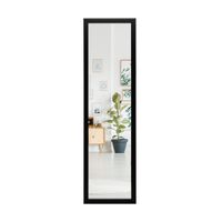 costway espejo de cuerpo entero de puertapared espejo de cuerpo entero con ganchos espejo para dormitorio salon y vestidor 33 x 119 cm negro