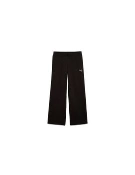 Pantalón Puma Ess Cat Comfort Wide, Black, Mujer