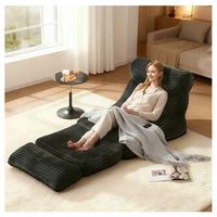 sillon cama modular - mueble para salon - franela - negro 83x83x83cm