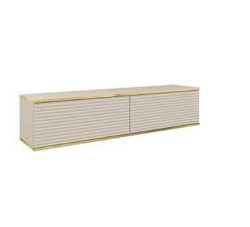 Mueble para TV efecto madera Crema y Dorado