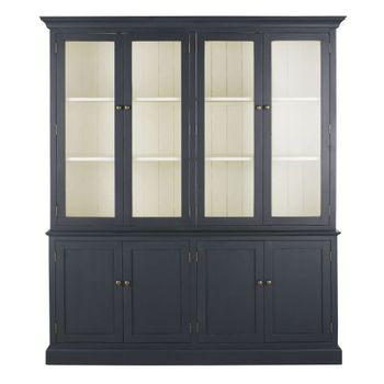 Alacena de pino gris antracita de 180 cm con 8 puertas