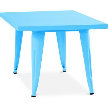 Mesa Infantil Cuadrada - Industrial - Metal - 60cm - Stylix  Turquesa