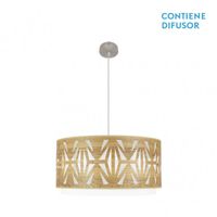 fabrilamp colgante 3 luces modelo katerina niquelmadera clara