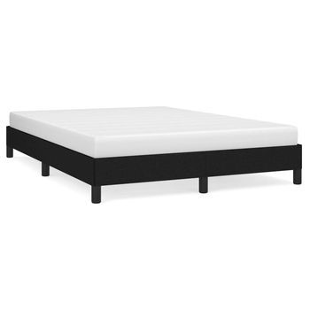 Cama Matrimonial | Cama Para Adultos | Estructura De Cama De Tela Negro 140x190 Cm