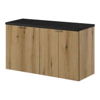 conjunto de 2 muebles bajo lavabo newport con puertas 100x60x40 cm - efecto roblenegro encasa