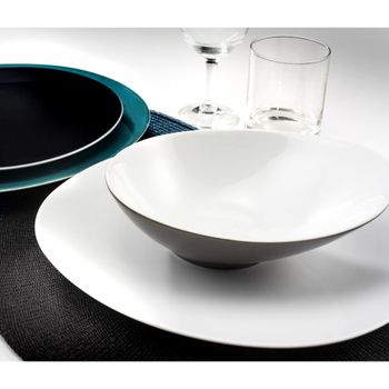 Plato llano (x6) porcelana blanco