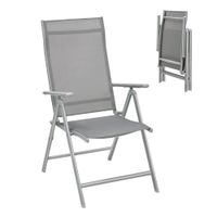 silla de jardin plegable resistente gris  1