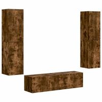 conjunto de mueble de tv 6 uds roble ahumado vidaxl