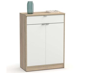 Mueble zapatero berlín color blanco brillo y cambrian 101x75x36 cm