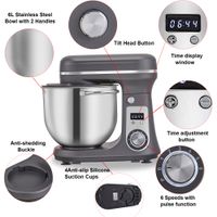 batidora de cocina biolomix de 1200w y 6l con motor dc silencioso 6 velocidades para mezclar batir y amasar