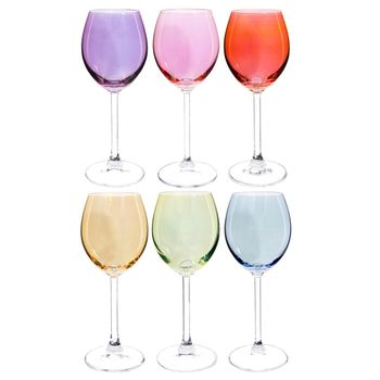 Set de 6 copas de vidrio de colores