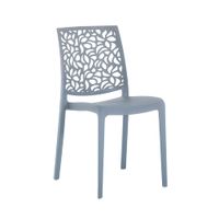 conjunto de 6 sillas de resina para interior o exterior azul cemento