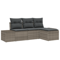 juego de sofas de jardin de 4 uds con cojines gris ratan sintetico cfw380942