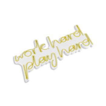 Iluminación Led Decorativa De Plástico Work Hard Play Hard Amarillo 55x36x2 Cm