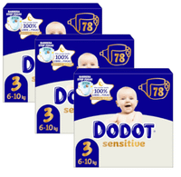 dodot panales sensitive t3 6-10 kg 3x78 uds
