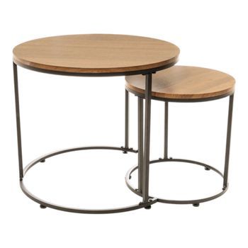 Set 2 Mesas Madera/metal