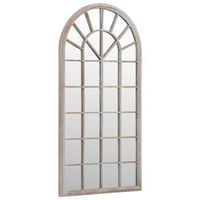 espejo de jardin hierro color arena para uso exterior 90x45 cm vidaxl