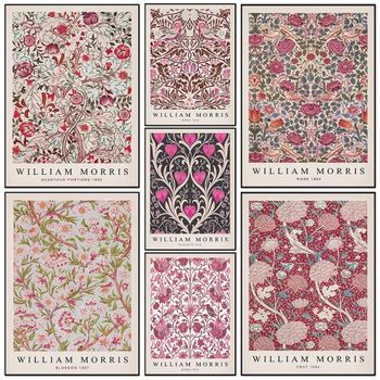 Rompecabezas de 1000 piezas de William Morris con diseño floral rosa vintage para adultos, rompecabezas para aliviar el estrés, regalo divertido